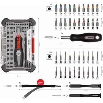 Alternative view of Bosch 43 Parça Hassas Tornavida Ucu Seti 2607002837